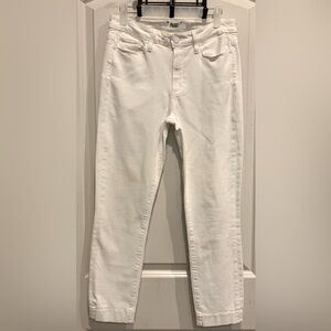 EUC PAIGE HOXTON ANKLE SKINNY JEANS CRISP WHITE WOMEN’S SIZE 28